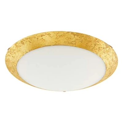 Obrázek EGLO LED stropní svítidlo Montenovo, 1 lampa s žárovkou, do obývacího pokoje z kovu ve zlaté barvě a sklo v bílé barvě, ložnice, chodby, teplá bílá