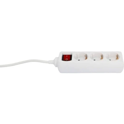 Obrázek UNITEC Stolní zásuvka se zástrčkou spínačem, 3 přihrádky, m, H05VV F3G1. 5 mm², bílá