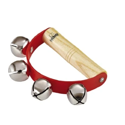 Obrázek Nino Percussion Sleigh Bell Instrument sáňkové zvonky Hudební nástroj pro děti od 3 let dřevo, přírodní (NINO962)