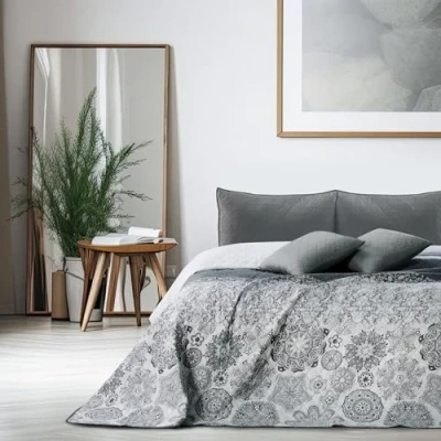 Obrázek Oboustranný přehoz DecoKing 77191, polyester, šedobílá, 170 x 210 1 cm, 200X220