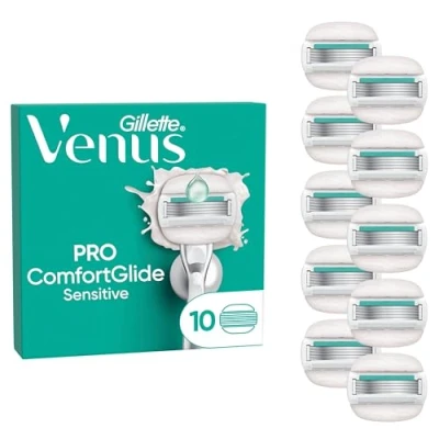 Obrázek Gillette Venus Dámské holicí břity pro ComfortGlide Sensitive s nádechem aloe vera, 10 originálních náhradních čepelí dámský strojek