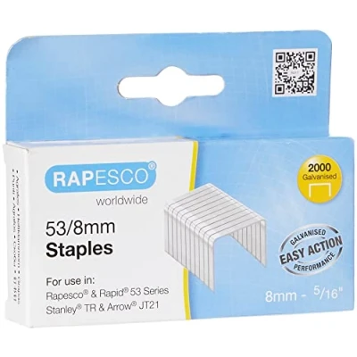 Obrázek Rapesco 0752 53/8 mm pozinkované spony, 2000 kusů