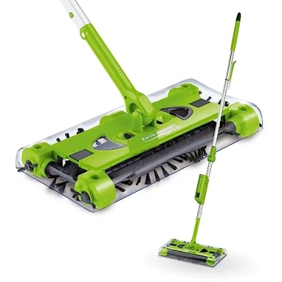 Obrázek Akumulátorový smeták Swivel Sweeper jednoduché zachycení drobků bezdrátový, bezsáčkový a dobíjecí na podlahu s kloubem, který chrání záda rotaci 360 maximální flexibilita snadné