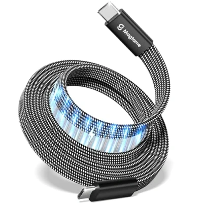 Obrázek Magtame USB C kabel, 240 W magnetický k nabíjecímu kabelu 3,3 ft/1M, 5A Nylon pletený způsob rychlého nabíjení kabel pro Phone 15/15 Pro/15 Max Samsung Mac_Book