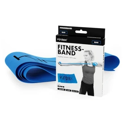 Obrázek Kintex Pásek na cvičení Latexband 2,5m x 15cm Fitnessband, modrý (extra silný)