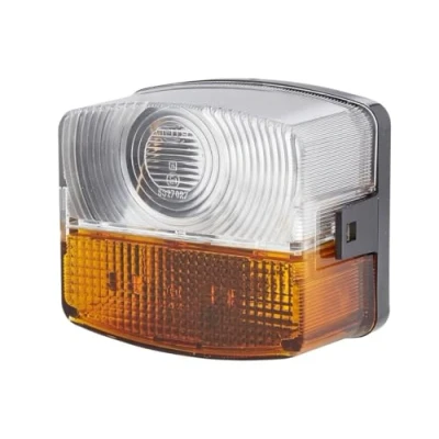 Obrázek HELLA Směrové světlo halogen 12V / 24V nástavba/šroubové připojení zástrčka: Plochá zástrčka levá množství: 1 2BE 003 182 091, žlutá