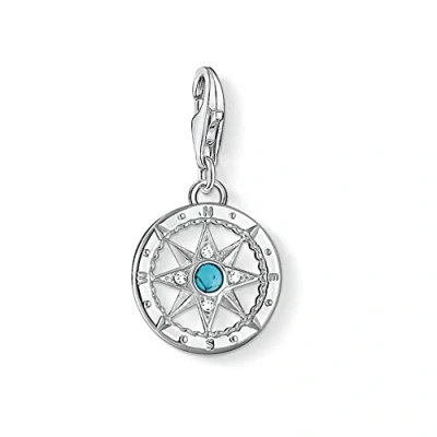 Obrázek Dámský přívěsek Thomas Sabo Charm cestovní kompas Club, sterlingové stříbro 925, bílá, tyrkysová 1228 405 17