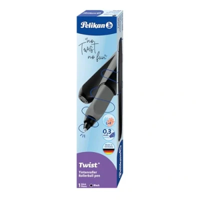Obrázek Pelikan 946962 kuličkové pero Twist ve skládací krabičce, univerzální pro praváky i leváky, černé