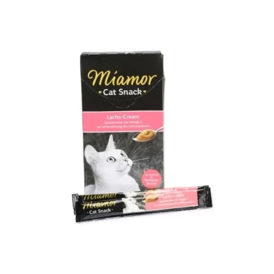 Obrázek MIAMOR Cat Snack Lachs Cream krém s lososem pro kočky 6x15g