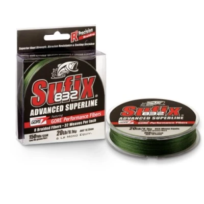 Obrázek Sufix 832 Advanced Superline Geflecht, 150 m, Unisex Erwachsene, 660 050G, Niedriges Sichtfeld, Grün, 50 lbs