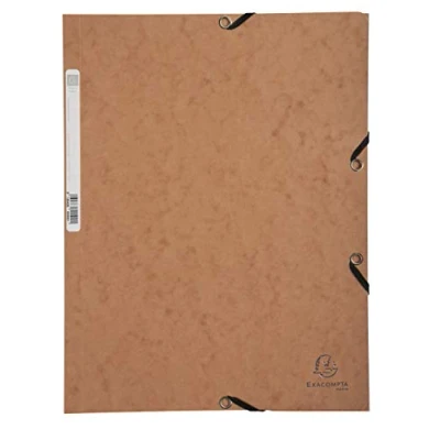 Obrázek Exacompta 55524E Desky (Manila karton, gumička, 3 klapky, 400 g, DIN A4) tabák, 1 kus