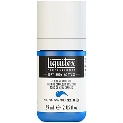 Obrázek Liquitex 1959470 profesionální akrylová barva Soft Body umělecká v krémové krycí konzistenci, vysoká pigmentace, stálobarevná a odolná proti stárnutí, 59 ml láhev imitace olejové modře.