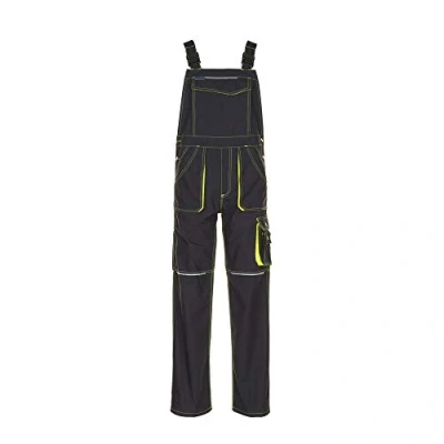 Obrázek Planam Velikost 46 Unisex bazaltové neonové kalhoty s laclem antracitově žluté Model 6230
