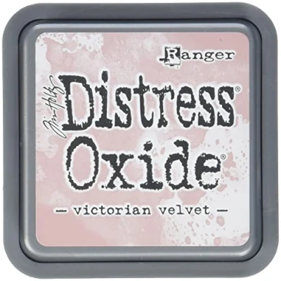 Obrázek Ranger 554296 Weathered Wood a 2x2 Raised Pad, with Water Reactive Dye Ink Tim Holtz Distress Oxide Stempelkissen Victorian Velvet, Blau, 7, 6 x cm