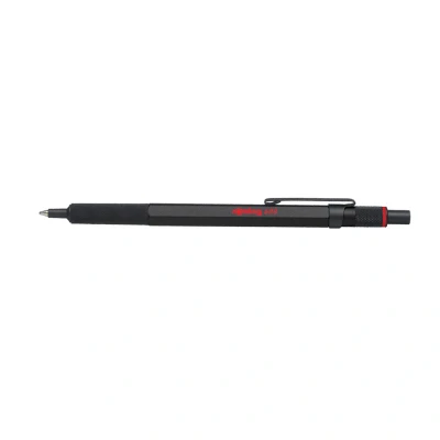 Obrázek rOtring 600 Kugelschreiber mittlere Spitze Schwarze Tinte schwarzer Schaft nachfüllbar, 1 Stück (1er Pack)