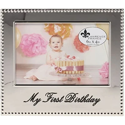 Obrázek Lawrence Frames 4x6 My First Birthday Picture Frame Bilderrahmen für den ersten Geburtstag, 10 x 15 cm, Silber