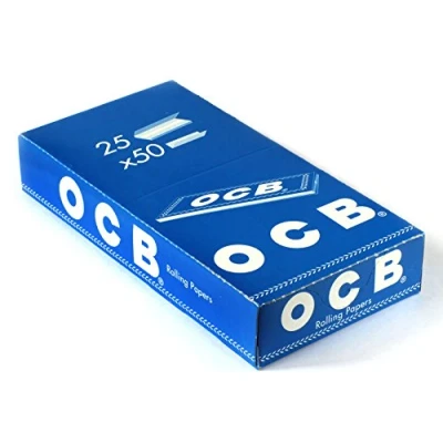 Obrázek OCB 1001 pruženka na cigaretový papír, 25 bločků, 50 listů, modrá