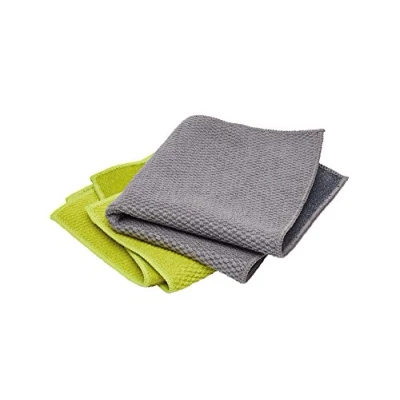 Obrázek KitchenCraft 3er Set 2 in 1 Geschirrtücher aus Mikrofaser, 30 x cm Farbe: Grün/Grau (Set: 3 Stück Tücher Polyester Mikrofaser), maschinenwashbar