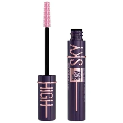 Obrázek Maybelline New York Lash Sensational Cherry Sky, tmavě fialová řasenka pro nápadný oční make up, extrémní délka a plný objem, intenzivní vzhled, Sky High, 7 ml