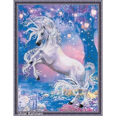 Obrázek Riolis 0024 PT Unicorn Cross Stitch Kit, bavlna, vícebarevné, 30 x 40 0, 1 cm