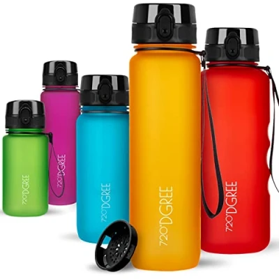 Obrázek 720DGREE Dětská láhev 500 ml &quot;uberBottle&quot; soft Touch + sítko zabezpečená proti vytečení, bez BPA do školy, na sport, fitness vodu z tritanu úzká, lehká, odolná nárazu,
