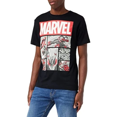 Obrázek Marvel Herren Heroes Comics T Shirt, Schwarz (Black Blk), XX Large