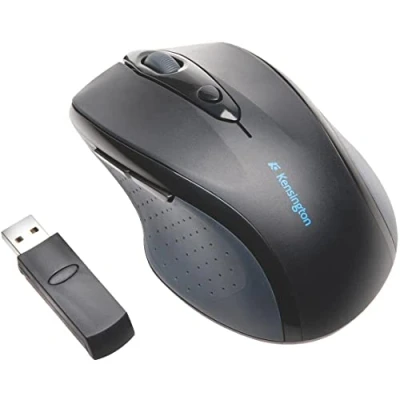 Obrázek Kensington bezdrátová ergonomická myš s plnou velikostí, počítačová pro Fit laptop, stolní a herní hry, 2,4 GHz, USB připojení, 2 nastavení DPI, vč. baterií AA, černá, K72370EU