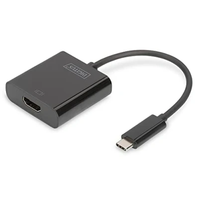 Obrázek DIGITUS Grafický adaptér USB typu C, typ C na HDMI A, 4K Ultra HD 30 Hz, plast, černý