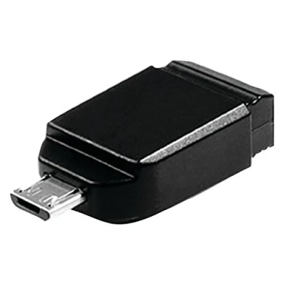 Obrázek Verbatim Nano USB flash disk, 16 GB, 2.0 Stick s adaptérem MicroB, disk pro notebook, PC, MacBook, tablety a chytré telefony funkcí On The Go, mobilní datsticky, černý