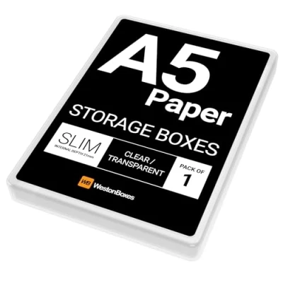 Obrázek WestonBoxes A5 Craft Storage Slim Box, Synthetisches Material, Klar (transparent), 1 Stück
