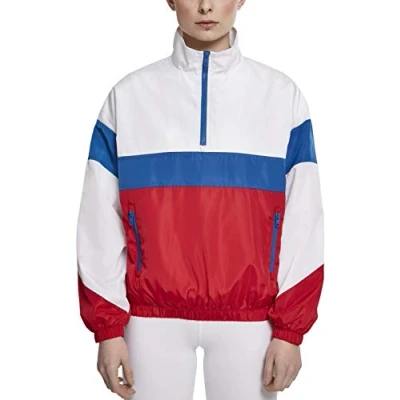Obrázek Urban Classics Ladies TONE Stand UP Collar Jacket Větrovka, Ženy, Velikost: XS, White/firered/brightblue