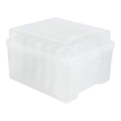 Obrázek Rayher 39572000 úložný box s 6 vnitřními boxy, transparentní, 21 x 18,5 14 cm, pro třídění a uspořádání