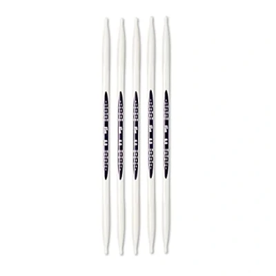 Obrázek PRYM double point Ergonomische Stricknadeln/Nadeln, High Performance Kunststoff, Mehrfarbig, 6 mm, 20 cm Länge, Set von 5, Alabasterweiß