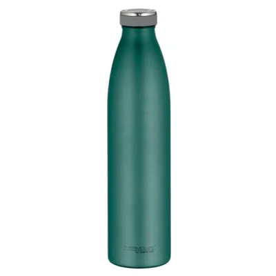 Obrázek THERMOcafé by THERMOS TC BOTTLE moss green mat 1,00 l, izolační láhev z ušlechtilé oceli, odolná proti sycení oxidem uhličitým, 12 h horká 24 studená, zabezpečená protékání, do školy, na cesty