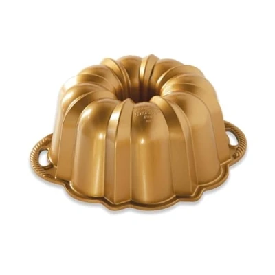 Obrázek Nordic Ware Tácek Anniversary, zlatá, 12 hrnků, dvě rukojeti, hliník, nepřilnavá, NW 50077