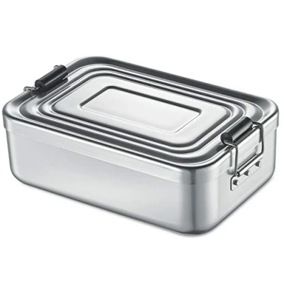 Obrázek Küchenprofi Lunchbox z hliníku pro dospělé a děti Krabička na svačinu s přihrádkami, nastavitelná se silikonovým těsněním 23 x 15 7 cm stříbrná