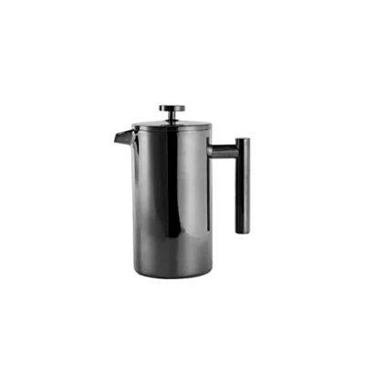 Obrázek ECHTWERK French press z ušlechtilé oceli, dvouplášťový izolovaný termolis na kávu, kávovar s lisovacím filtrem pro domácí kempování a kancelář, stříbrná edice, 800 ml