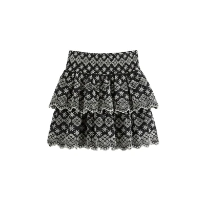 Obrázek Lindex WITH Embroidery Áčková sukně pro děti, Velikost: 158/164, Black