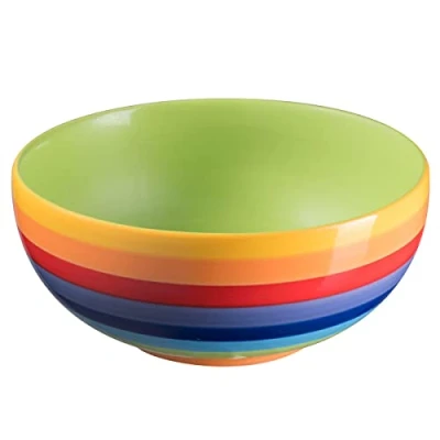 Obrázek Purity Style Handbemalte Müslischale aus Keramik mit Regenbogenstreifen