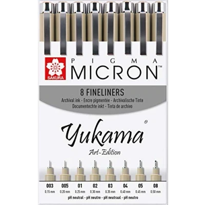 Obrázek Yukama Sakura Pigma Art Edition, 8 mikrofix Micron č. 003 08, černý