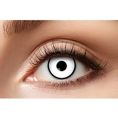 Obrázek Zoelibat Eyecatcher 84063141 633 barevné kontaktní čočky, 1 pár, na 12 měsíců, bílé, Halloween, karneval, masopust
