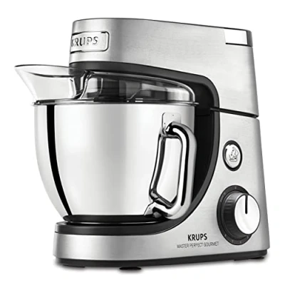 Obrázek Krups KA631D kuchyňský robot Master Perfect Gourmet 1100 wattů 8 rychlostí mísa z ušlechtilé oceli 4,6 l 5 příslušenství: Sada na pečení, flexibilní mísa, krájecí strojek kartáčovaná