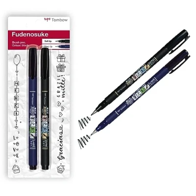 Obrázek Tombow WS BHS 2P Brush Pen Fudenosuke je 1 x mit Harter und weicher Spitze