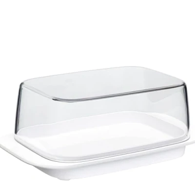 Obrázek Mepal 106035030600 nádoba na máslo, průhledné víko, přesně se hodí do chladničky a mytí v myčce, nová verze, bílá, 250 g másla