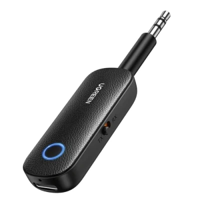 Obrázek UGREEN Bluetooth vysílač jack adaptér, 2 v 1 a přijímač Splitter pro sluchátka jako Airpods, audio systém atd.