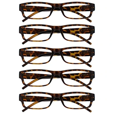 Obrázek The Reading Glasses Company Brýle na čtení firmy Hnědé želvoviny Hodnota 5 ks lehké pánské dámské RRRR32 2 +1,00