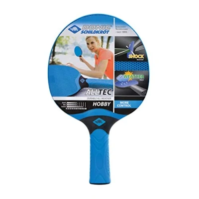 Obrázek Donic Schildkröt Outdoor pálka na stolní tenis Alltec Hobby, plastová pálka, odolná proti povětrnostním vlivům, omyvatelná, 733014, Black Cool Gray Puma Silver