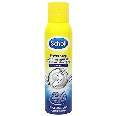 Obrázek Scholl Fresh Step Anti transpirant, Fussdeo, neutralizuje zápach, ochrana 24 hodin, 150 ml