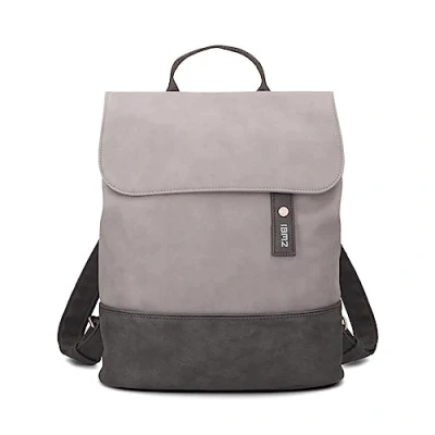 Obrázek Zwei dámský batoh City Jana JR13 7 litrů, sportovně elegantní vzhled bicolor, velikost DIN A4, měkká umělá kůže, polstrování zad, hlavní přihrádka se zipem, Nubuk stone