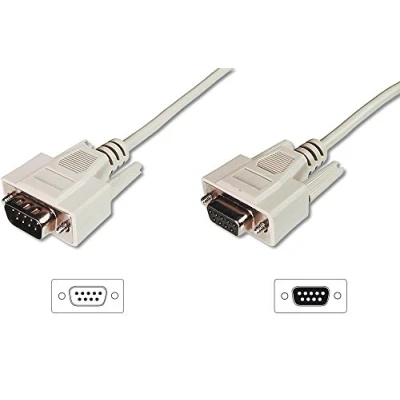 Obrázek DIGITUS Serielles Anschluss Kabel D Sub 9 zu Stecker Buchse 10.0m Verlängerungskabel Beige